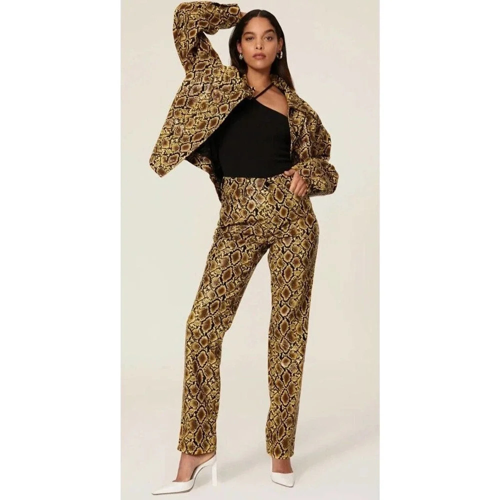 Good American Women’s Good Icon Snake Faux Leather Pants Size 00(XS)